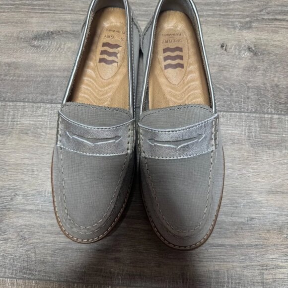 Sperry Seaport Plushwave Tan Leather Penny Loafers Women's Size 6 - Picture 2 of 7